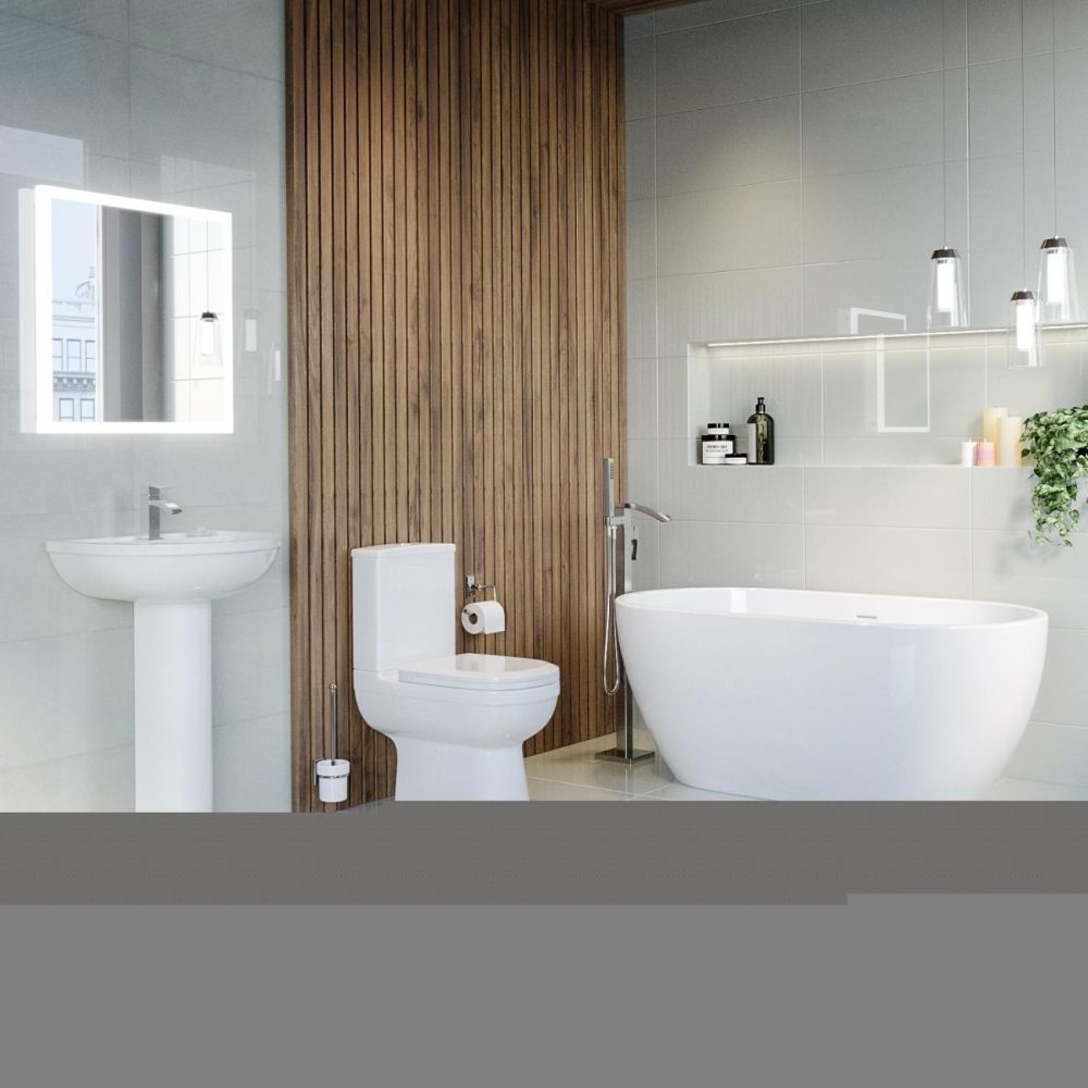 Modern Freestanding 1545Mm Bath Suite With Toilet & Basin – Lisbon Bath Suites