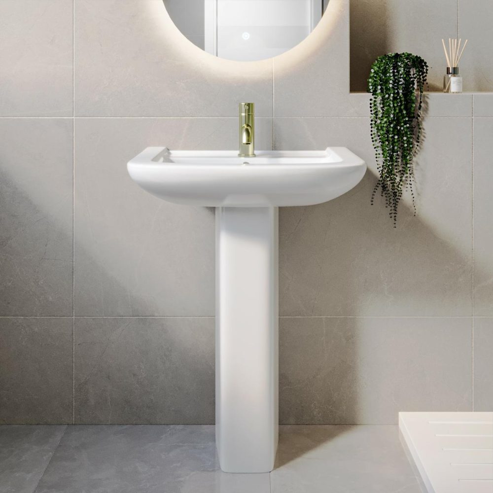 Modern Pedestal Basin 605Mm – Ashford Basins