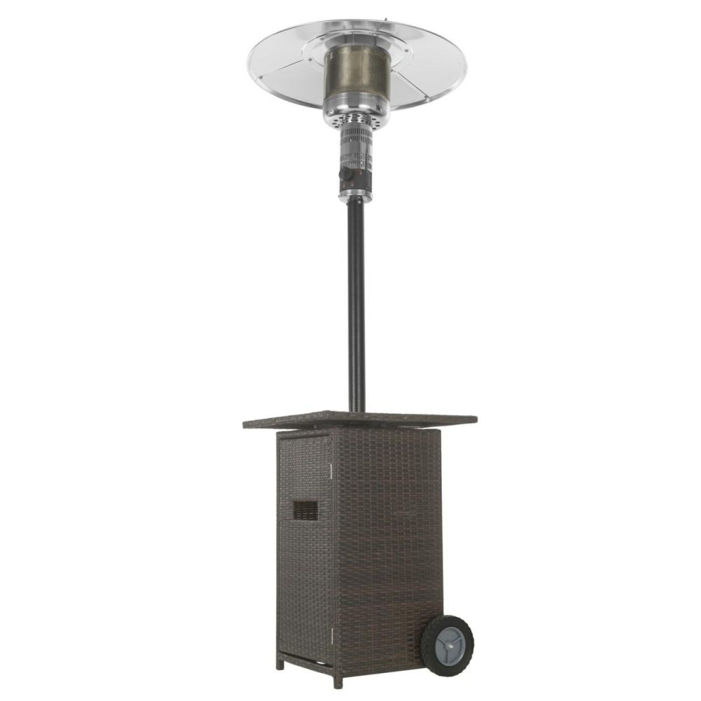 Mushroom Outdoor Gas Patio Heater – Brown Rattan Garden