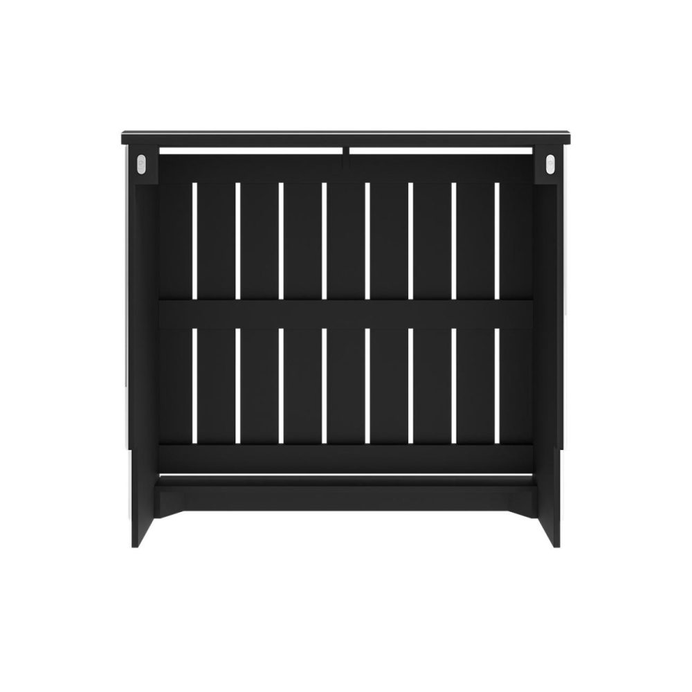 Narrow Mirrored Radiator Cover With Black Detail – 78Cm – Sophia Dining