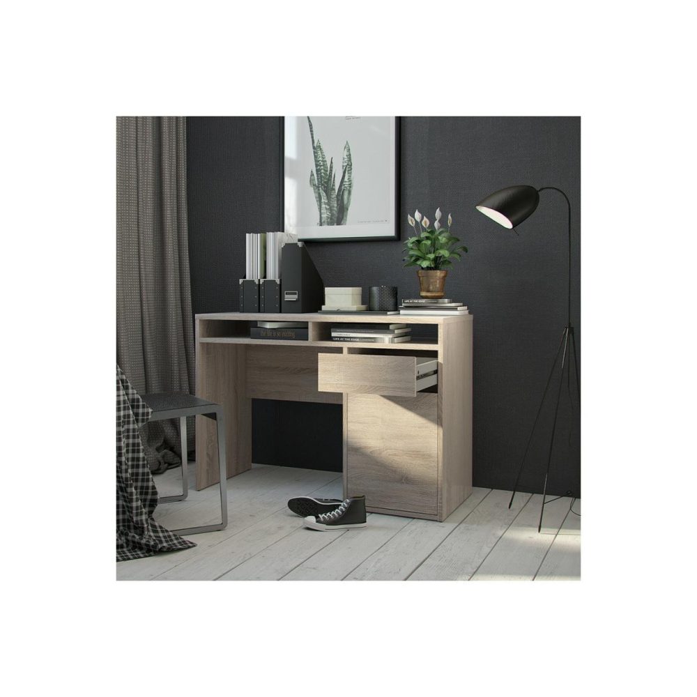 Oak Desk With Cupboard And Shelves – Function Plus Office