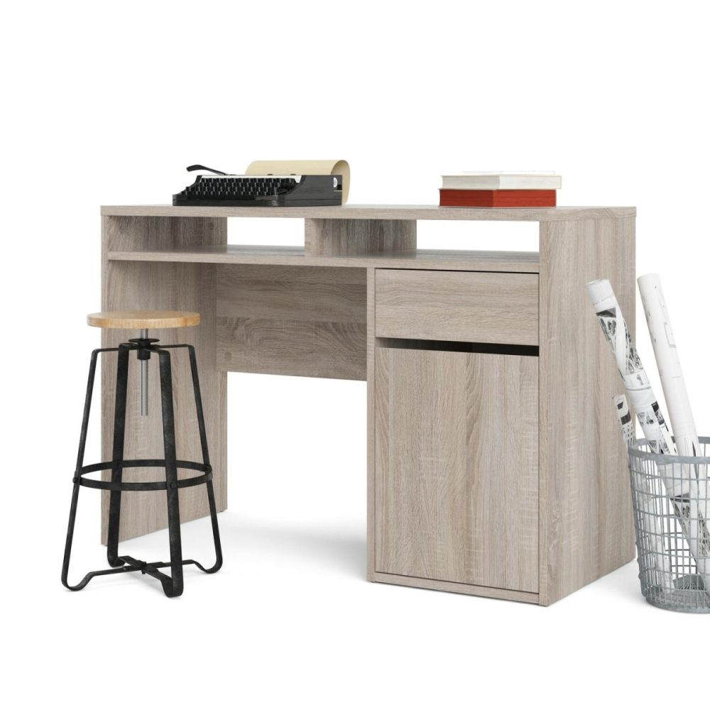 Oak Desk With Cupboard And Shelves – Function Plus Office