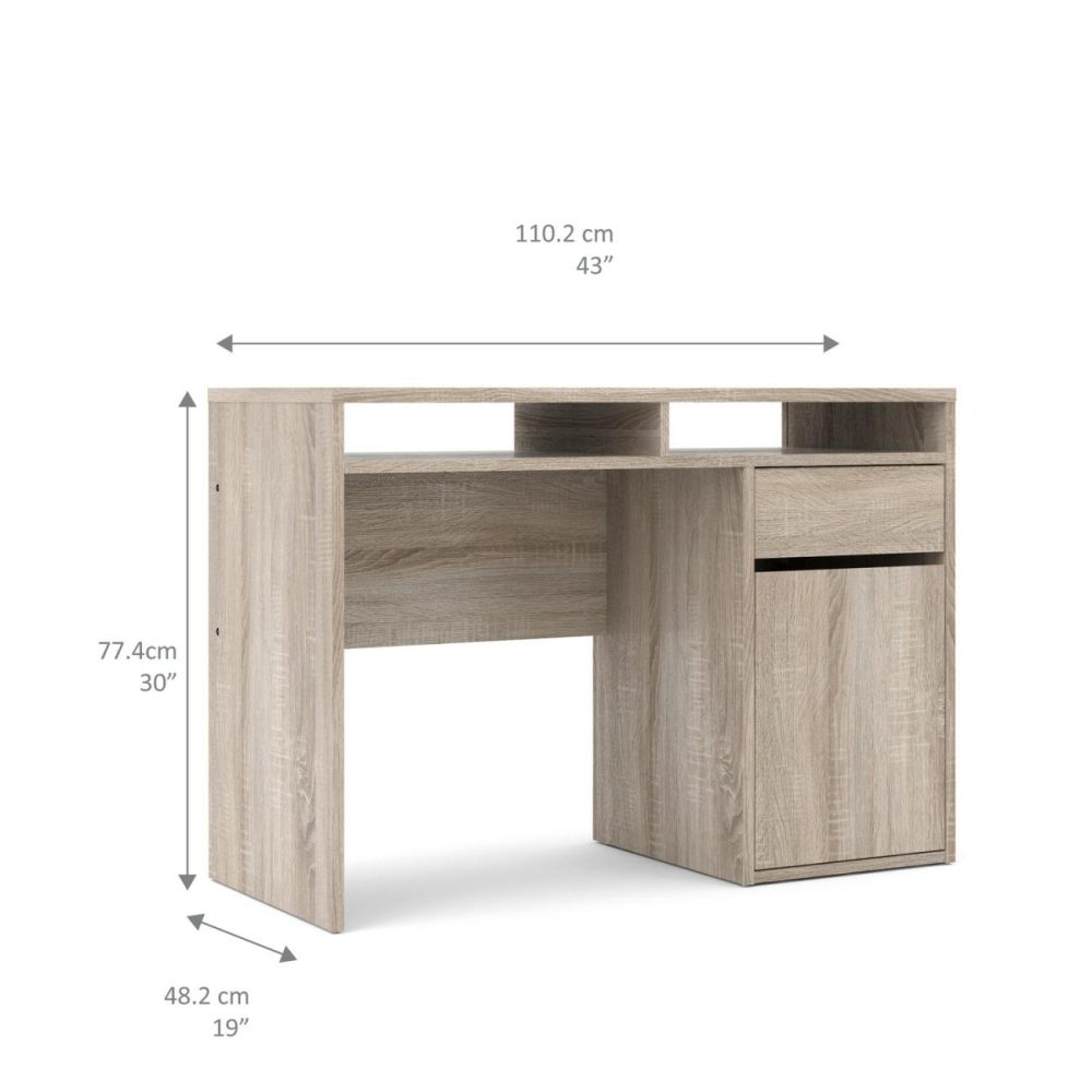 Oak Desk With Cupboard And Shelves – Function Plus Office