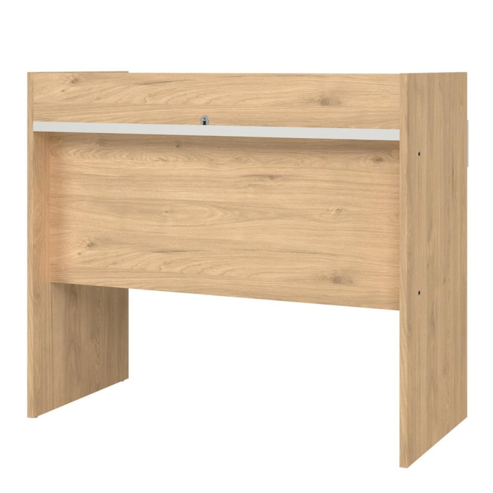 Oak & White Desk With Drawers – Function Plus Office