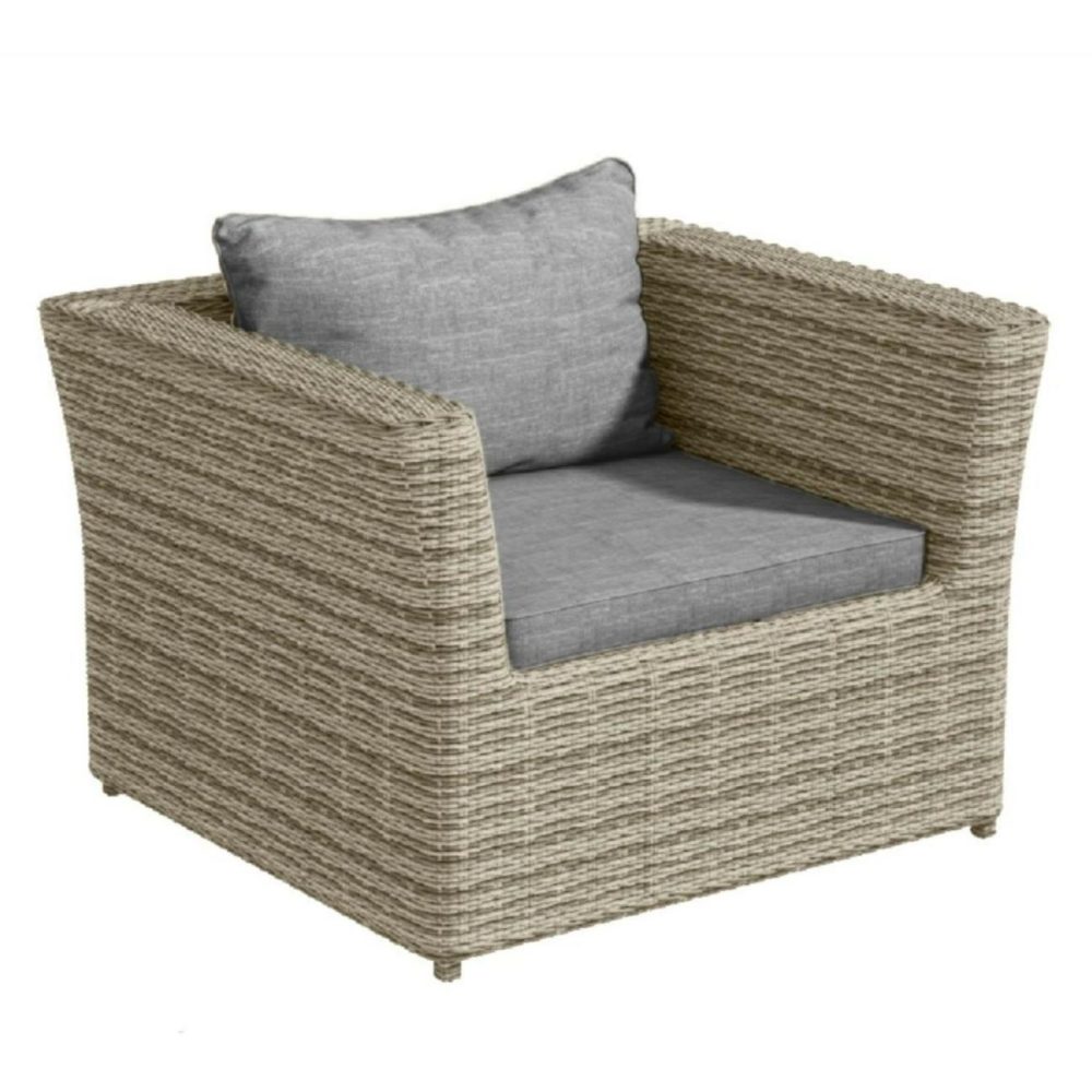 Only Opened – Single Seater Light Grey Rattan Garden Sofa – Fortrose Conservatory Furniture