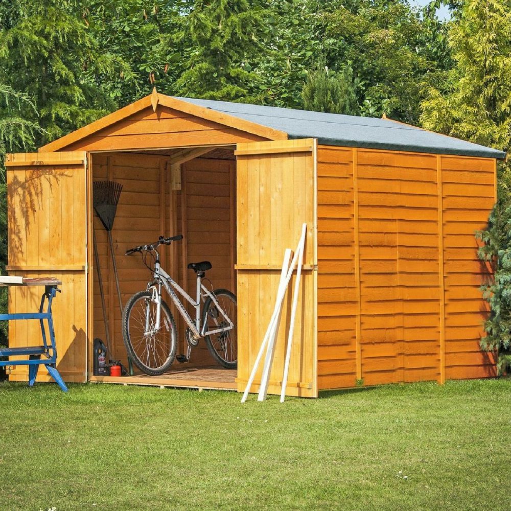 Overlap Apex Garden Shed With Double Doors 12 X 6Ft Buildings & Storage