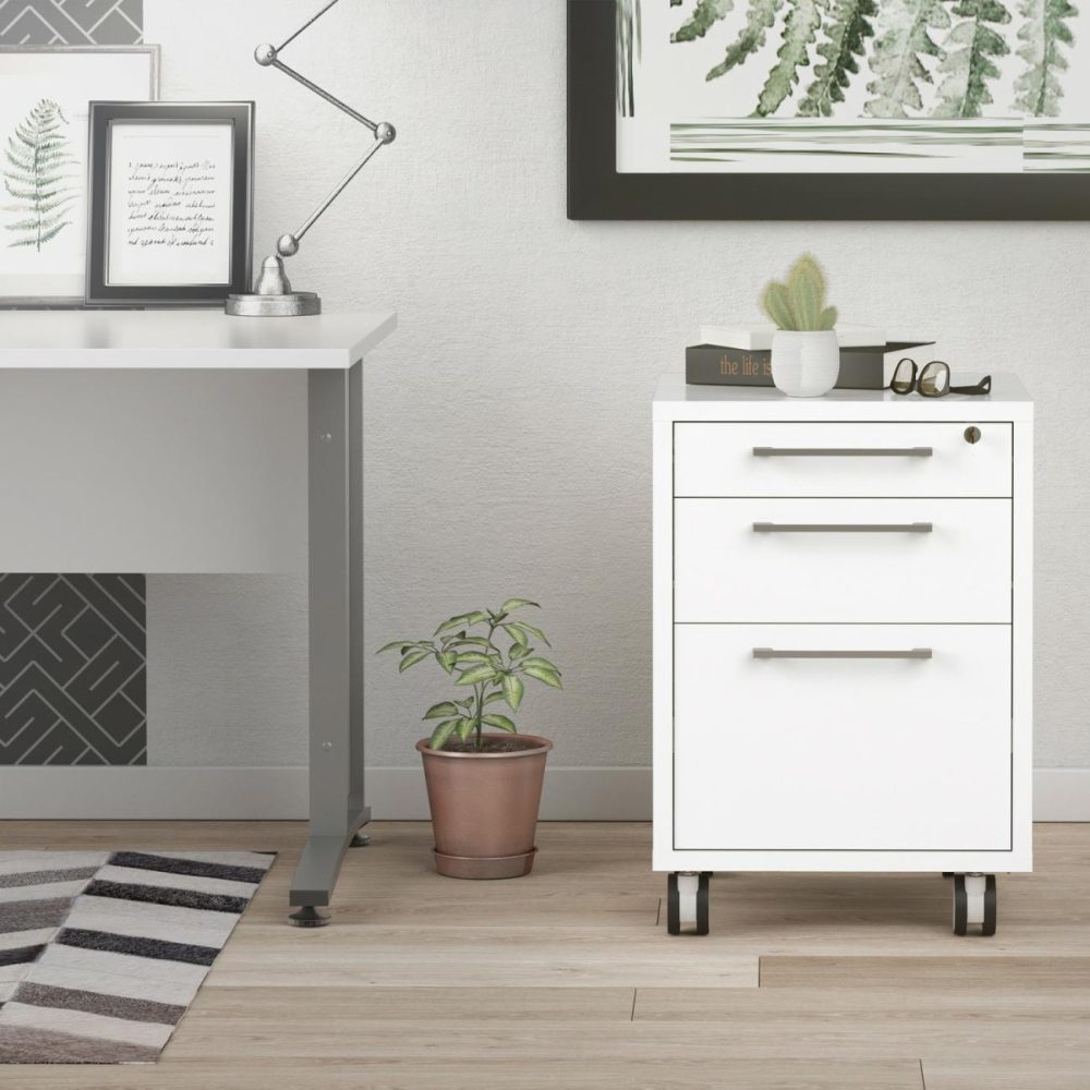 Prima Mobile File Cabinet In White Office