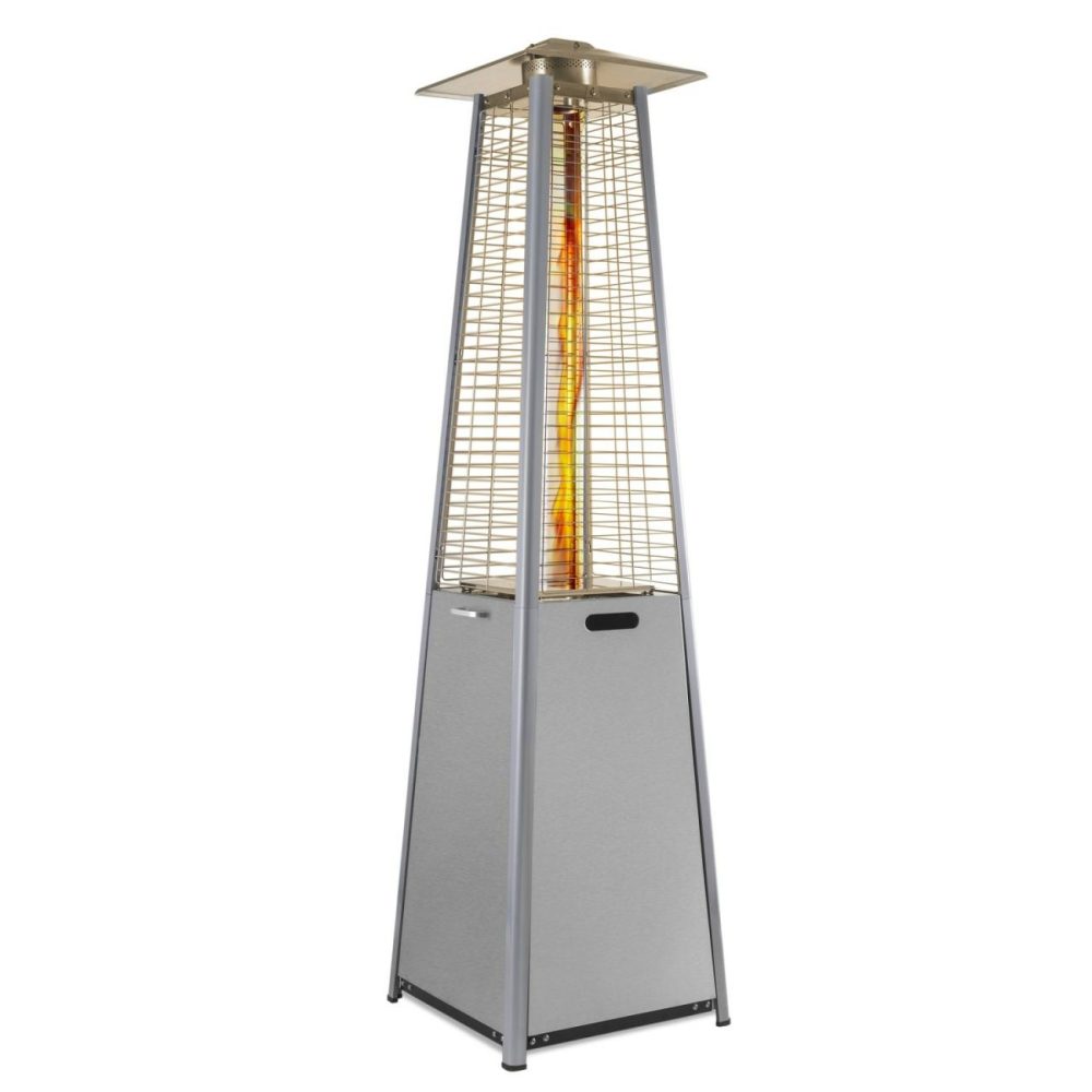 Pyramid Flame Tower Outdoor Gas Patio Heater – Stainless Steel Garden