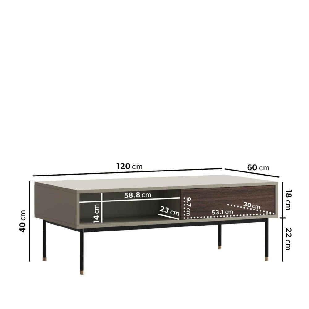 Rectangular Beige Wooden Coffee Table – Kallen Coffee Tables