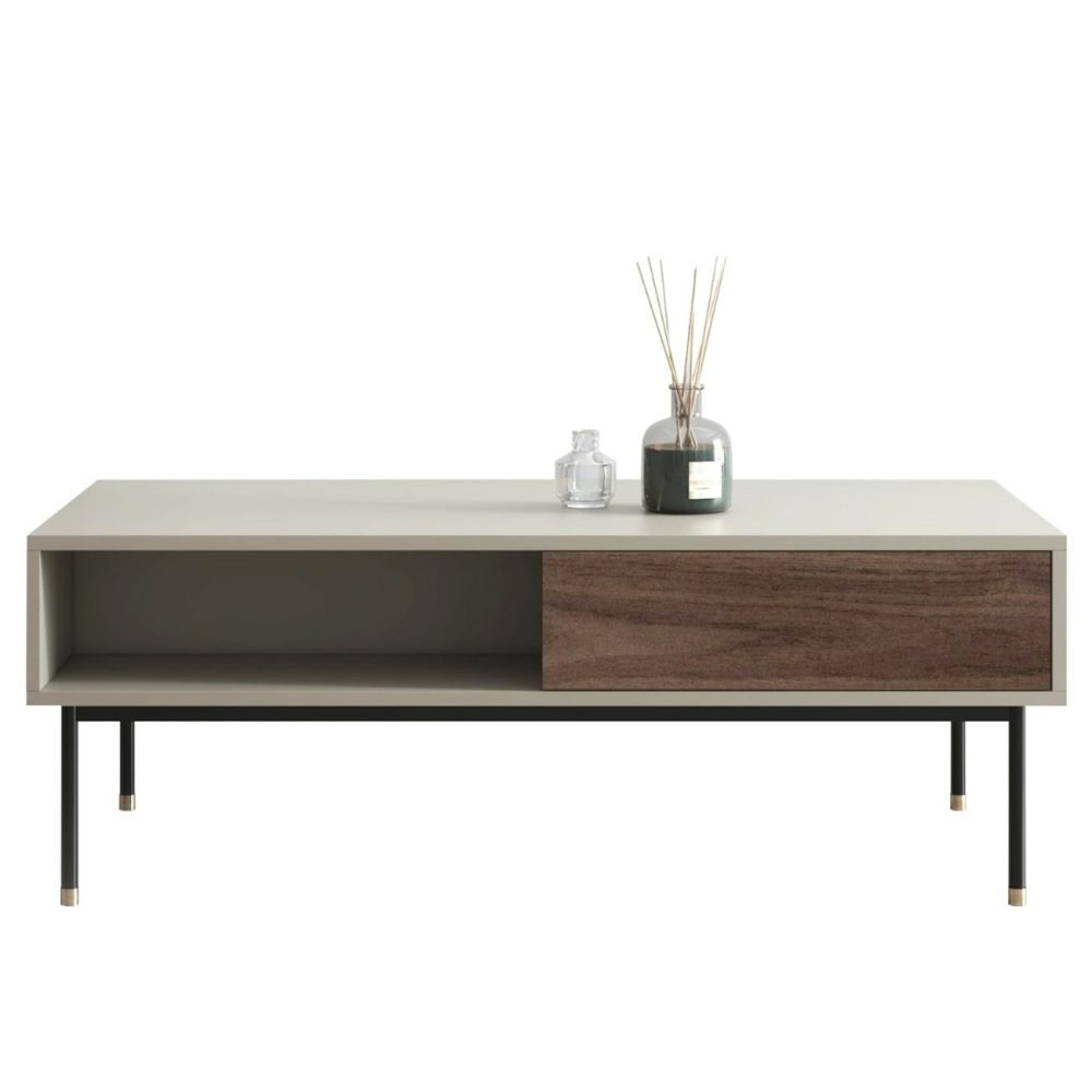 Rectangular Beige Wooden Coffee Table – Kallen Coffee Tables