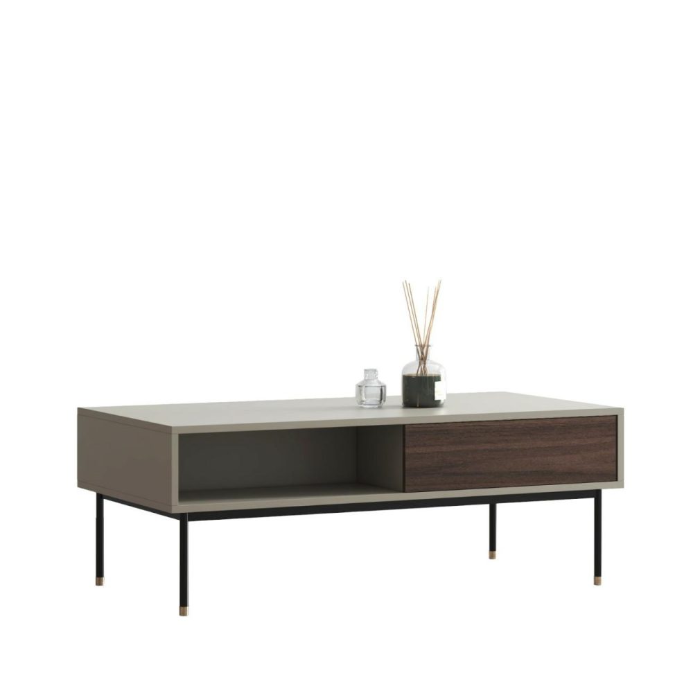 Rectangular Beige Wooden Coffee Table – Kallen Coffee Tables