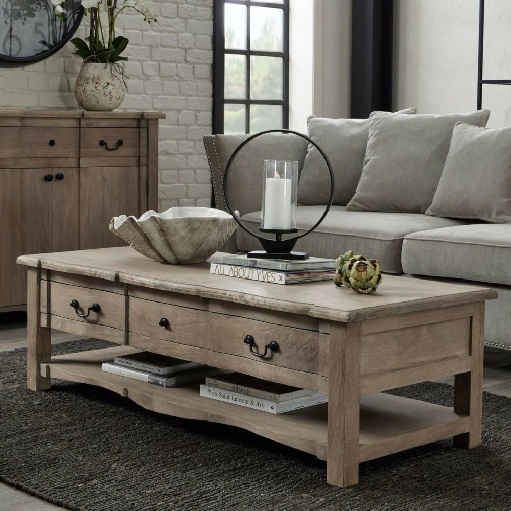 Rectangular Mango Wood Coffee Table With Storage – Copgrove Coffee Tables