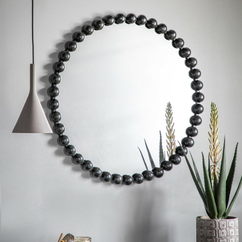 Round Ceretti Mirror Black Dining