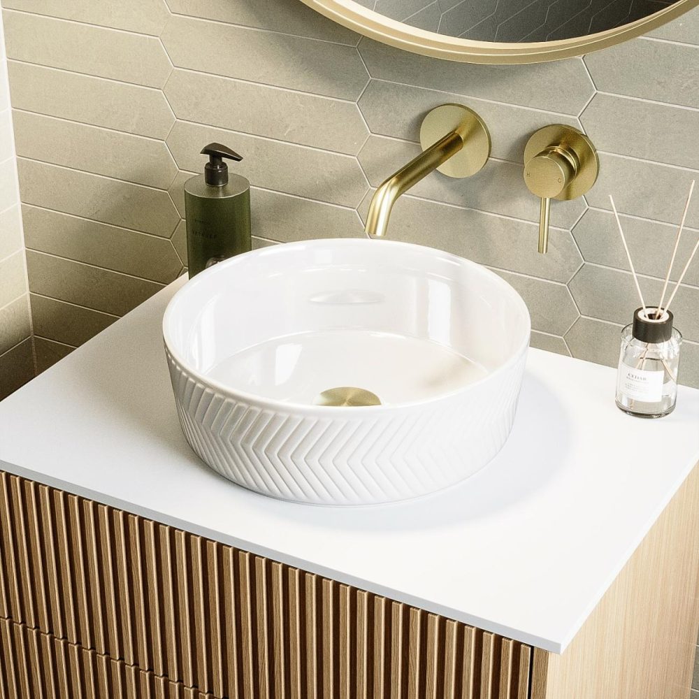 Round Chevron Countertop Basin 360Mm – Sonoma Basins