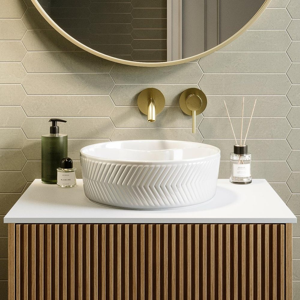 Round Chevron Countertop Basin 360Mm – Sonoma Basins