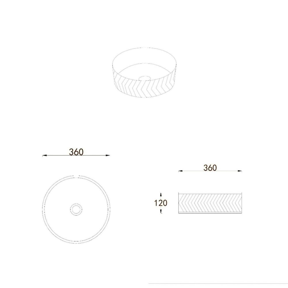 Round Chevron Countertop Basin 360Mm – Sonoma Basins