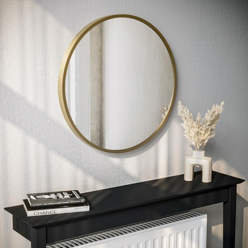 Round Gold Wall Mirror – 60Cm – Alcor Dining