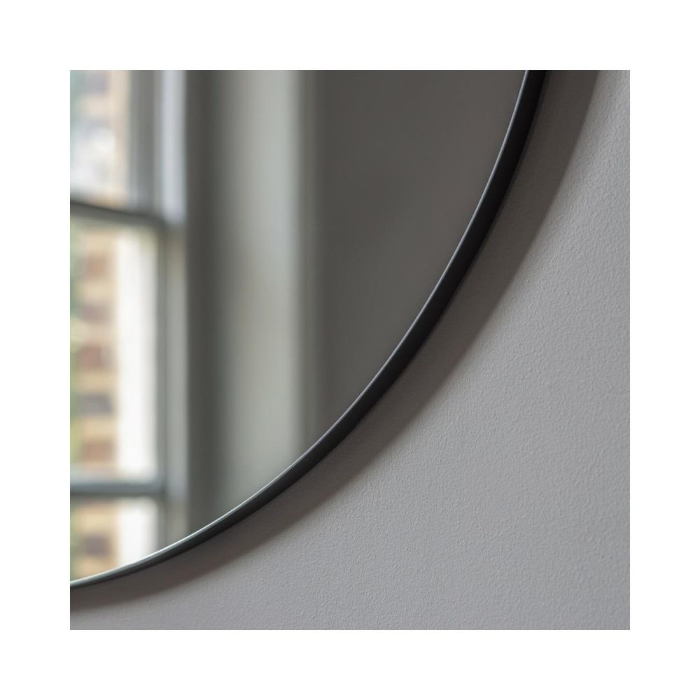 Round Mirror With Black Frame – Caspian House Dining