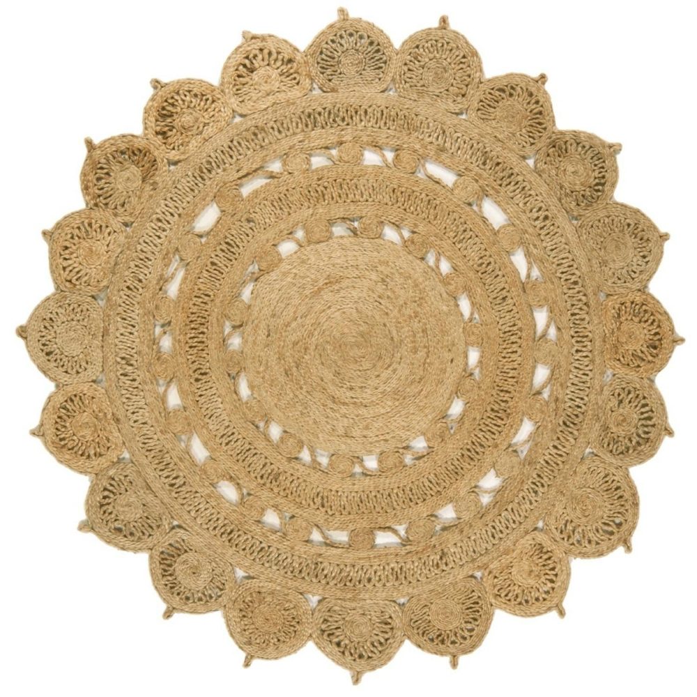 Round Natural Hand Woven Jute Rug 150X150Cm – Zira Dining