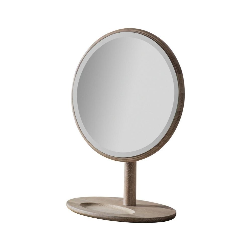 Round Oak Dressing Table Mirror Dining