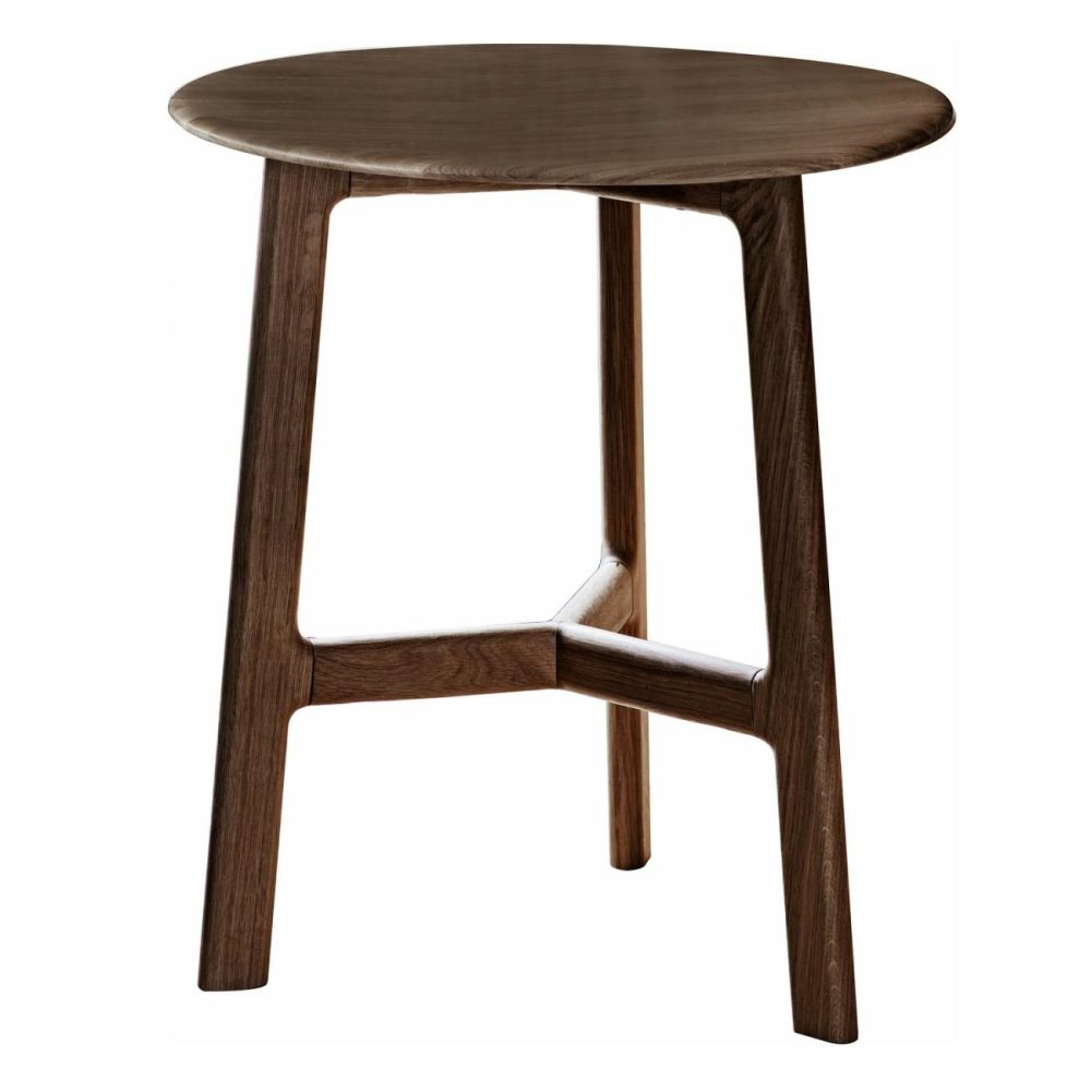 Round Walnut Side Table – Madrid Living Room