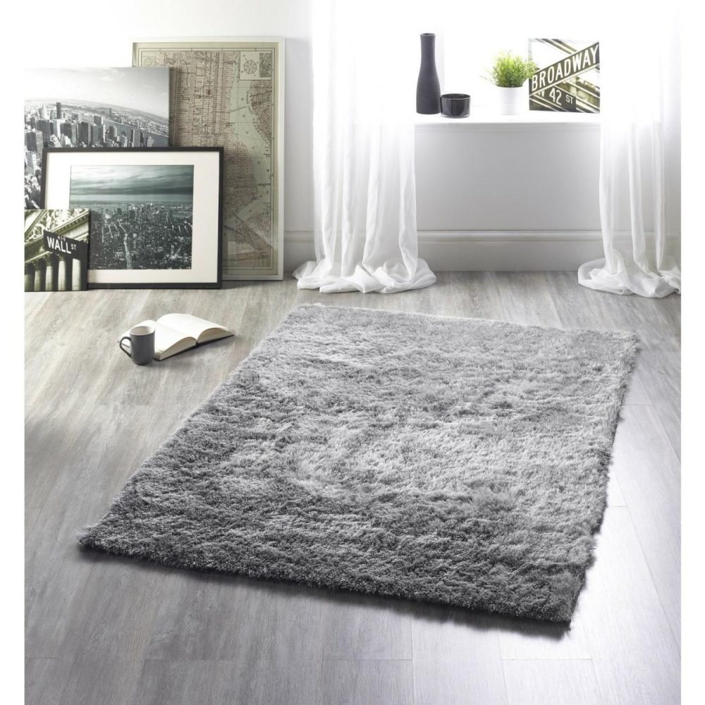 Silver Shaggy Rug – 170X120Cm – Ripley Dining