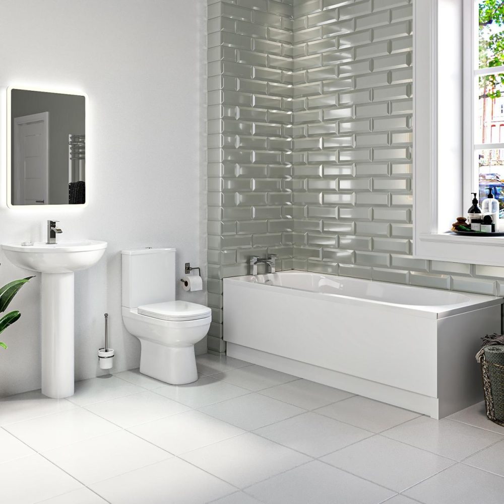 Single Ended 1700Mm Bath Suite With Toilet Basin And Panels – Alton Bath Suites