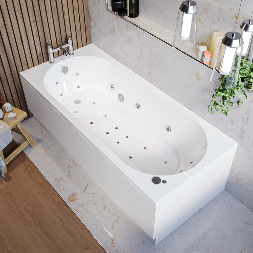 Single Ended Whirlpool Spa Bath With 14 Whirlpool & 12 Airspa Jets 1800 X 800Mm – Alton Bathroom