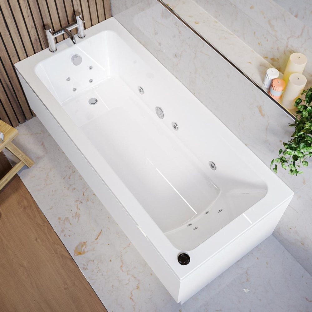 Single Ended Whirlpool Spa Bath With 14 Whirlpool Jets 1700 X 750Mm – Rutland Bathroom