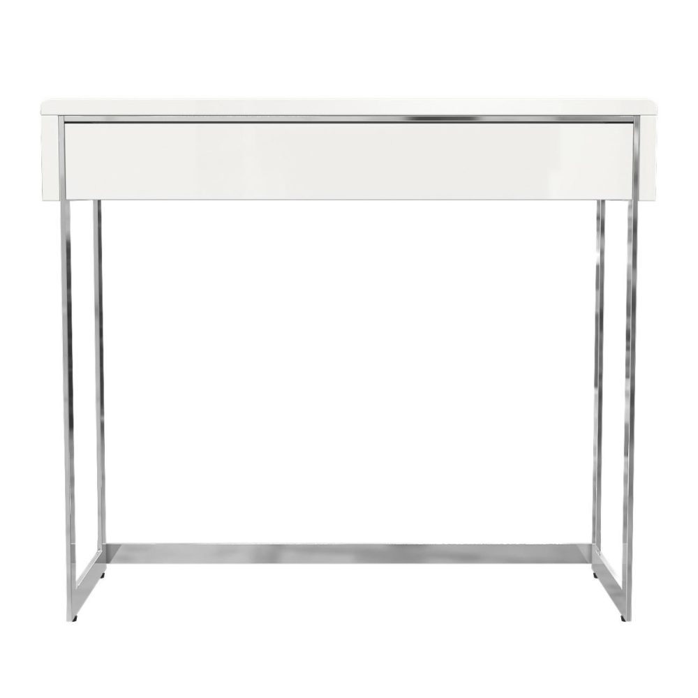 Small White High Gloss Console Table With Drawer – Tiffany Console Tables