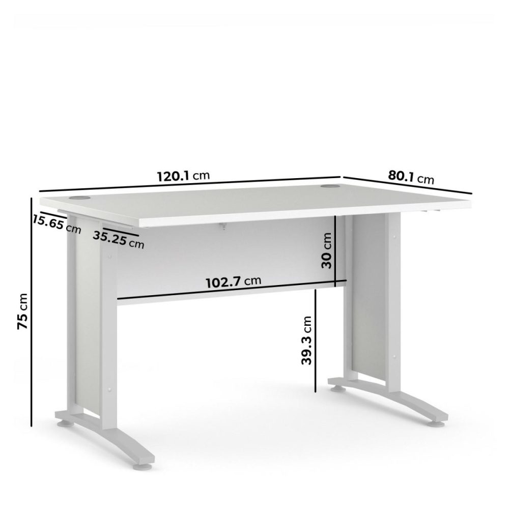 Small White Wooden Desk – Prima Office