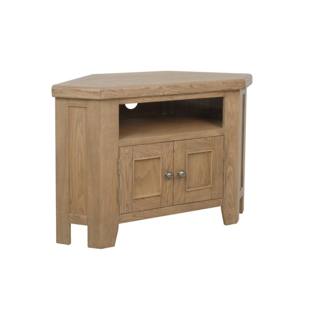 Solid Oak Corner Tv Stand With Storage – Pegasus Furniture