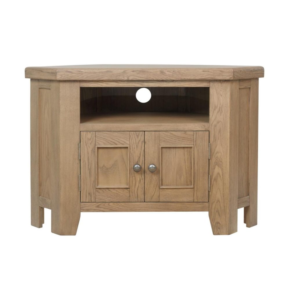 Solid Oak Corner Tv Stand With Storage – Pegasus Furniture