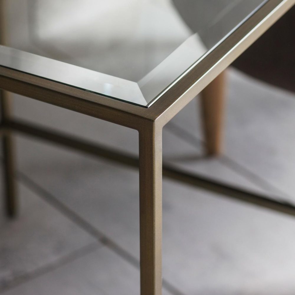 Square Bronze Glass Top Side Table – Raya Living Room