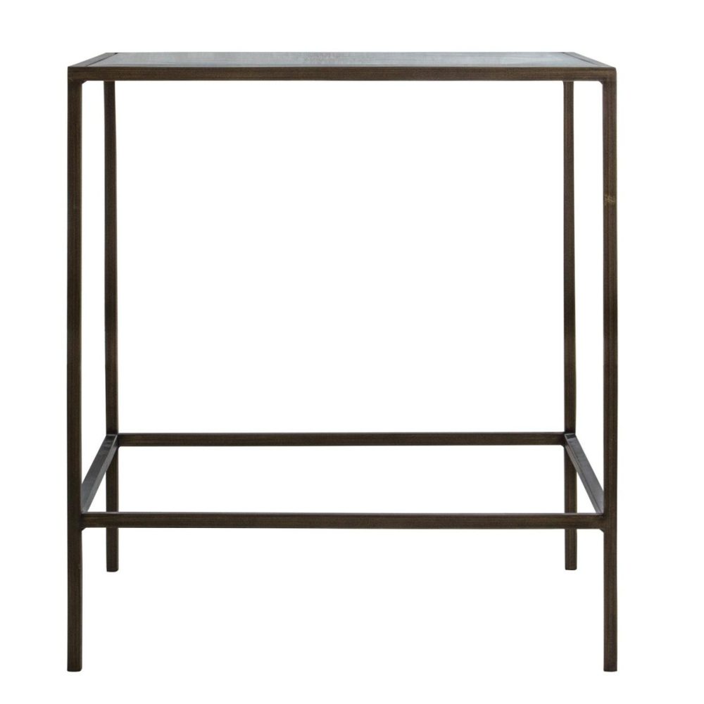 Square Bronze Glass Top Side Table – Raya Living Room