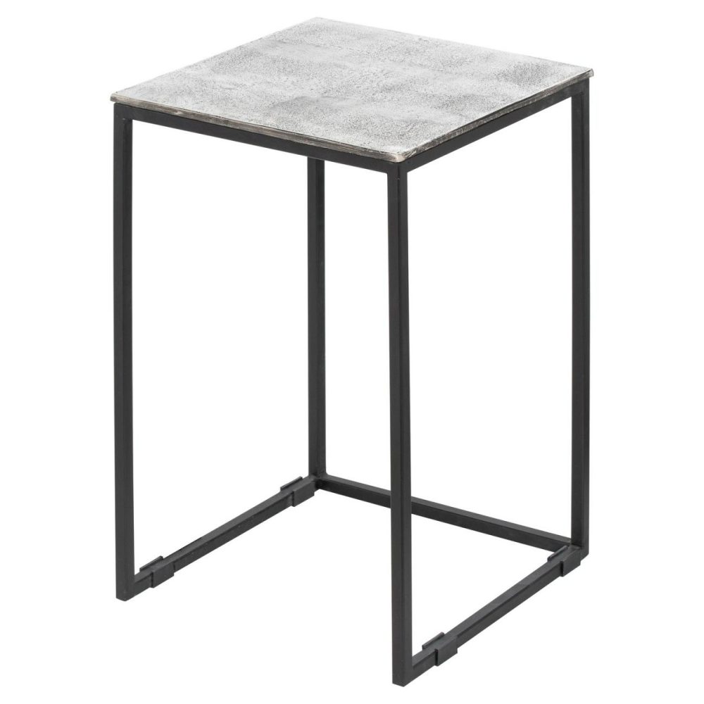 Square Silver Metal Nest Of 3 Tables – Farrah Living Room