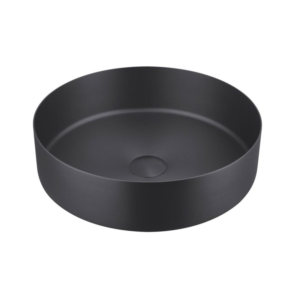 Stainless Steel Black Round Countertop Basin 400Mm – Zorah Basins