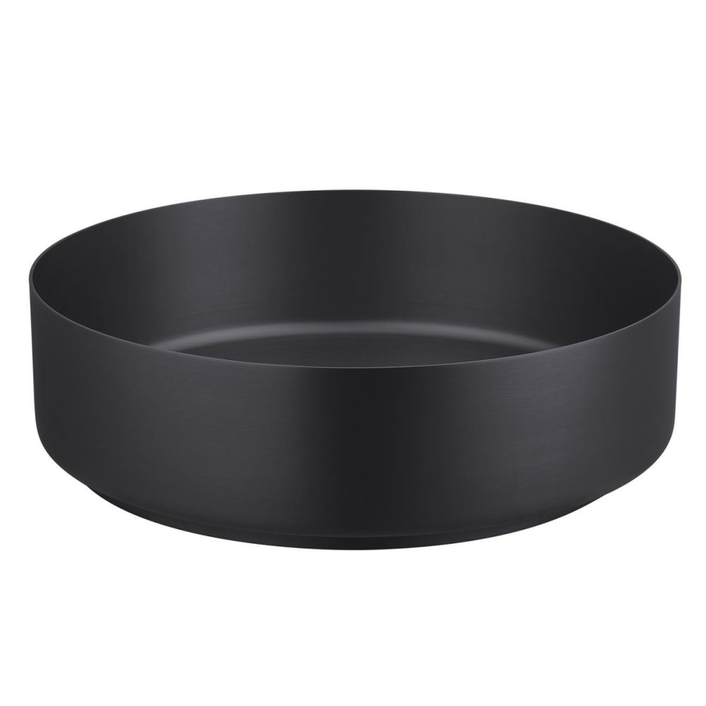 Stainless Steel Black Round Countertop Basin 400Mm – Zorah Basins