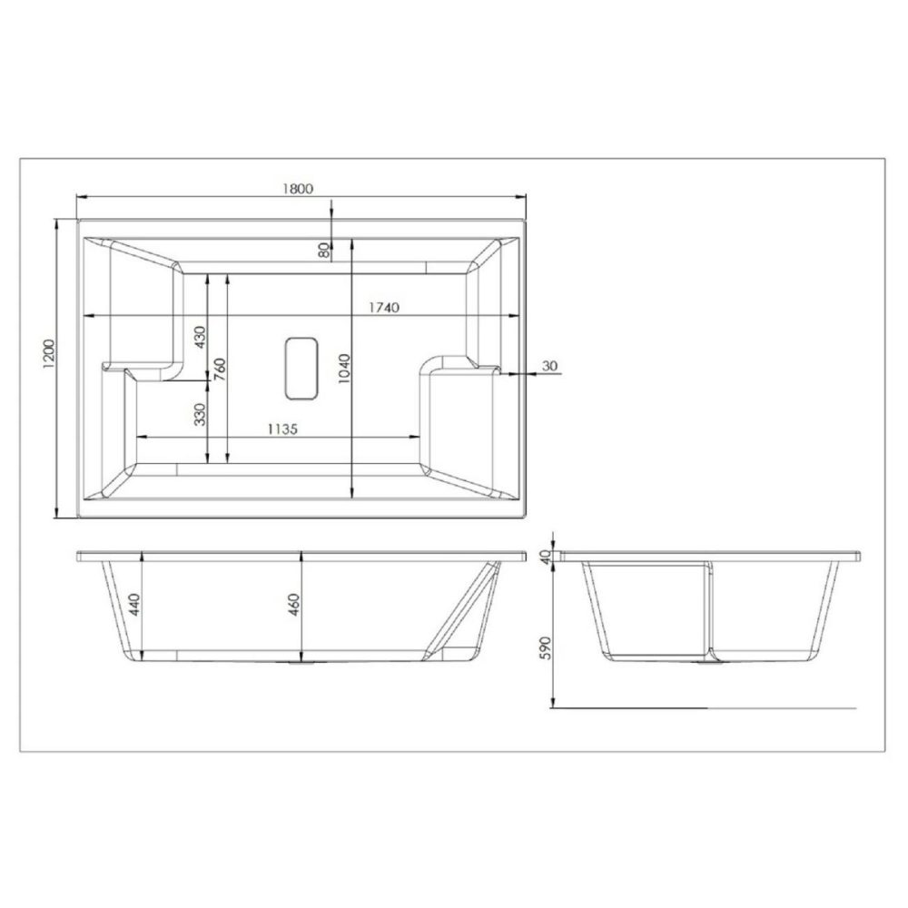 Super Deep Double Ended Inset Bath 1800 X 1200Mm – Gemini Bathroom