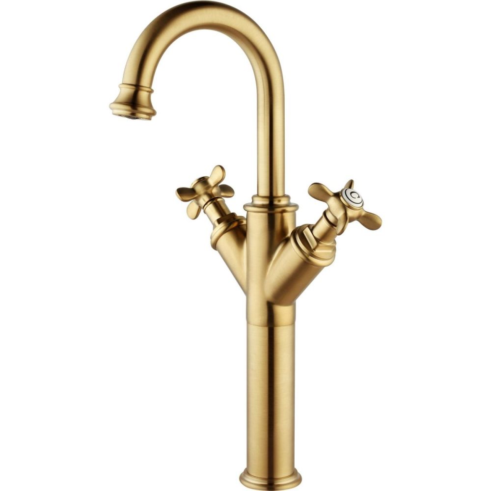 Tall Brass Crosshead Basin Mixer Tap – Camden Basin Taps