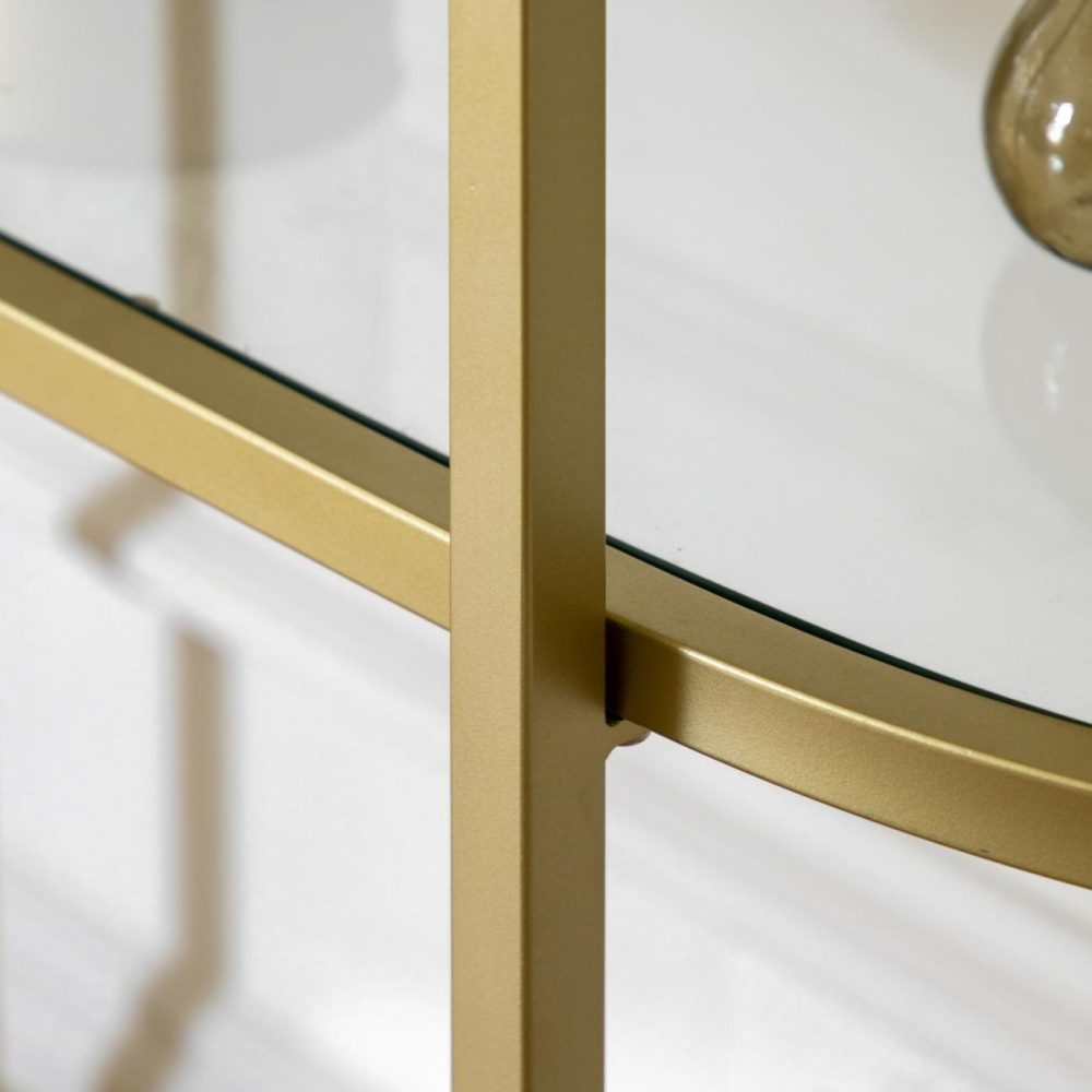 Tall Glass Gold Open Bookcase – Hudson Bookcases