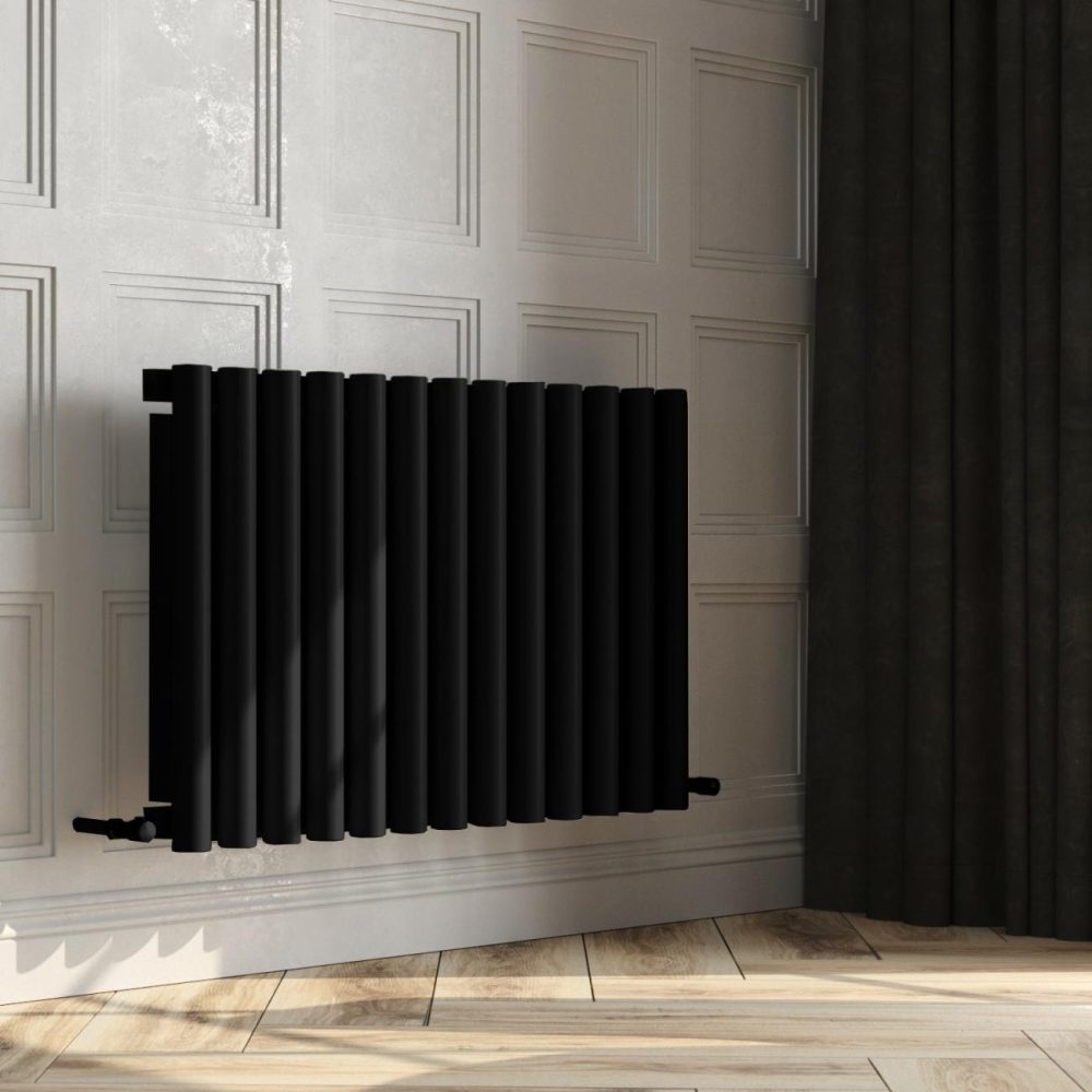 Towelrads Oxshott Black Single Panel Horizontal Radiator 600 X 975Mm Heating