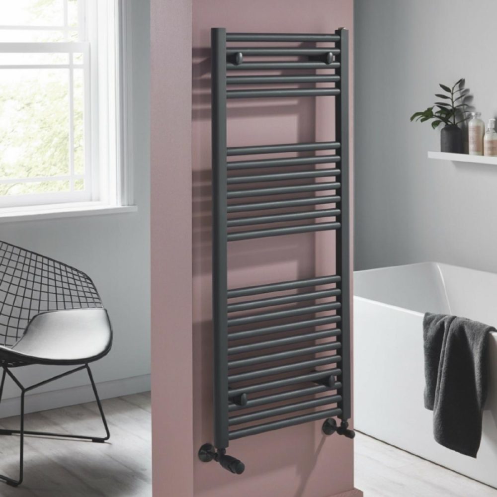 Towelrads Pisa Black Towel Radiator 1200 X 500Mm Heating