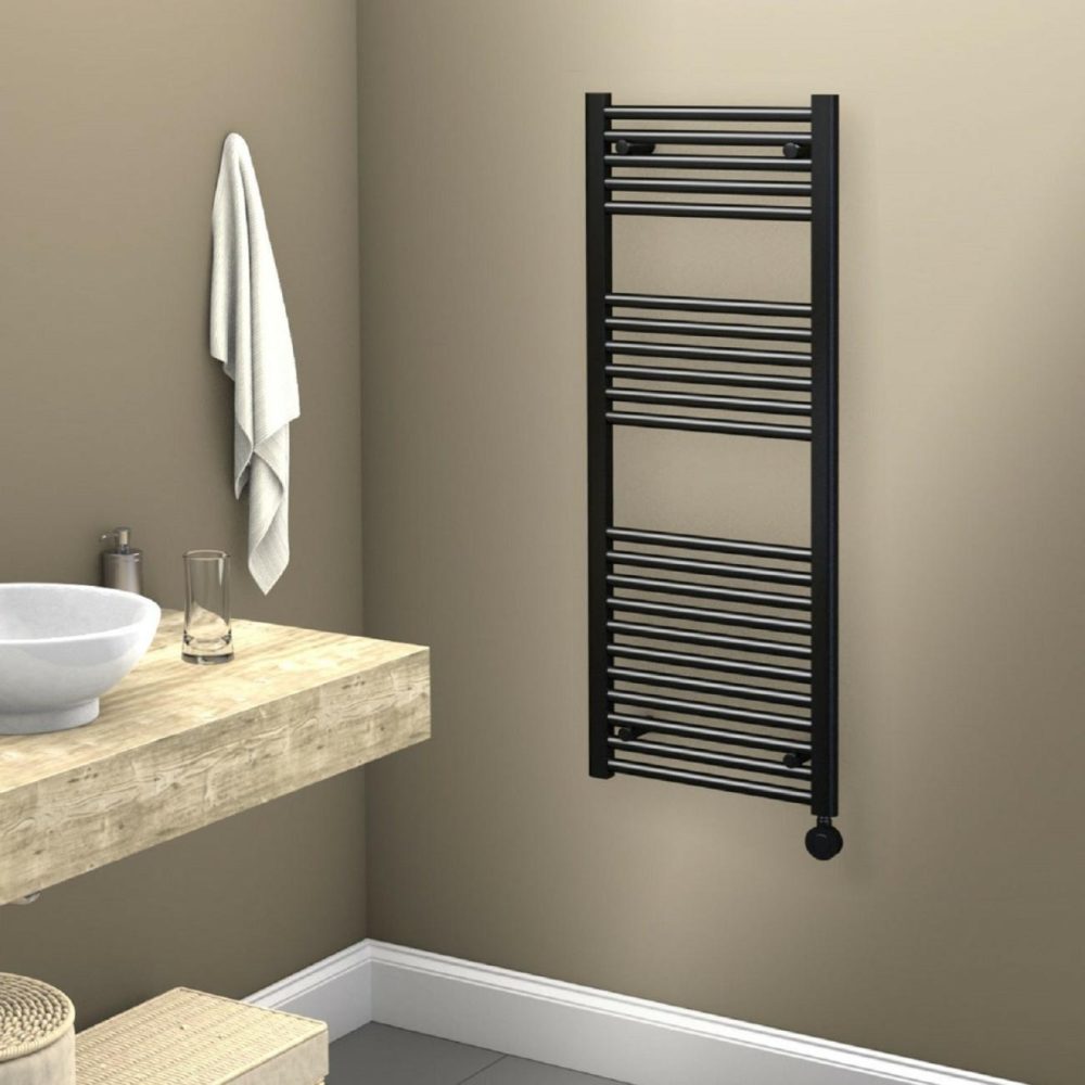 Towelrads Richmond Black Thermostatic Electric Towel Radiator – 1186 X 450Mm Heating