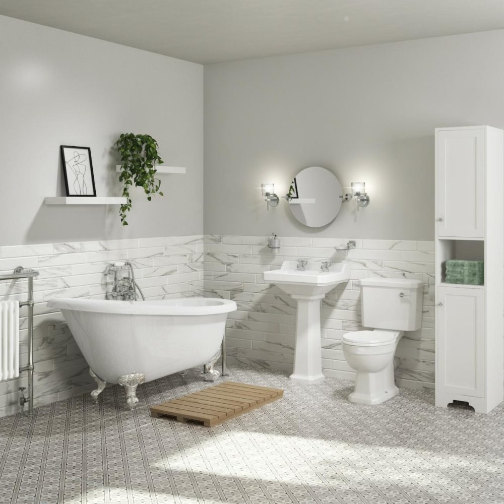 Traditional 1690Mm Freestanding Slipper Bath Suite With Toilet & Basin – Park Royal Bath Suites