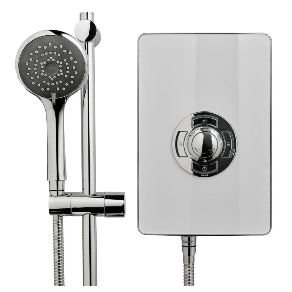 Triton Aspirante 9.5Kw Gloss White Electric Shower Bathroom