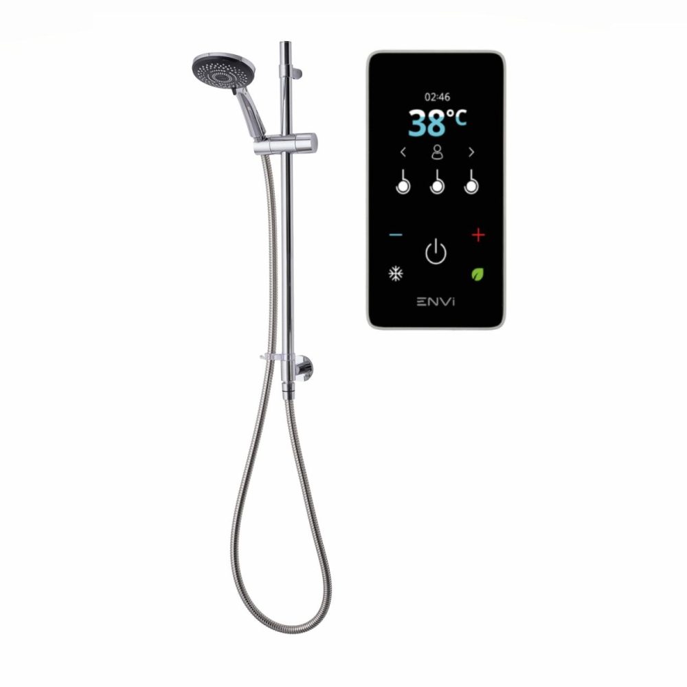 Triton Envi 9.0Kw Electric Shower With Inline Wall Fed Shower Kit – Chrome Bathroom