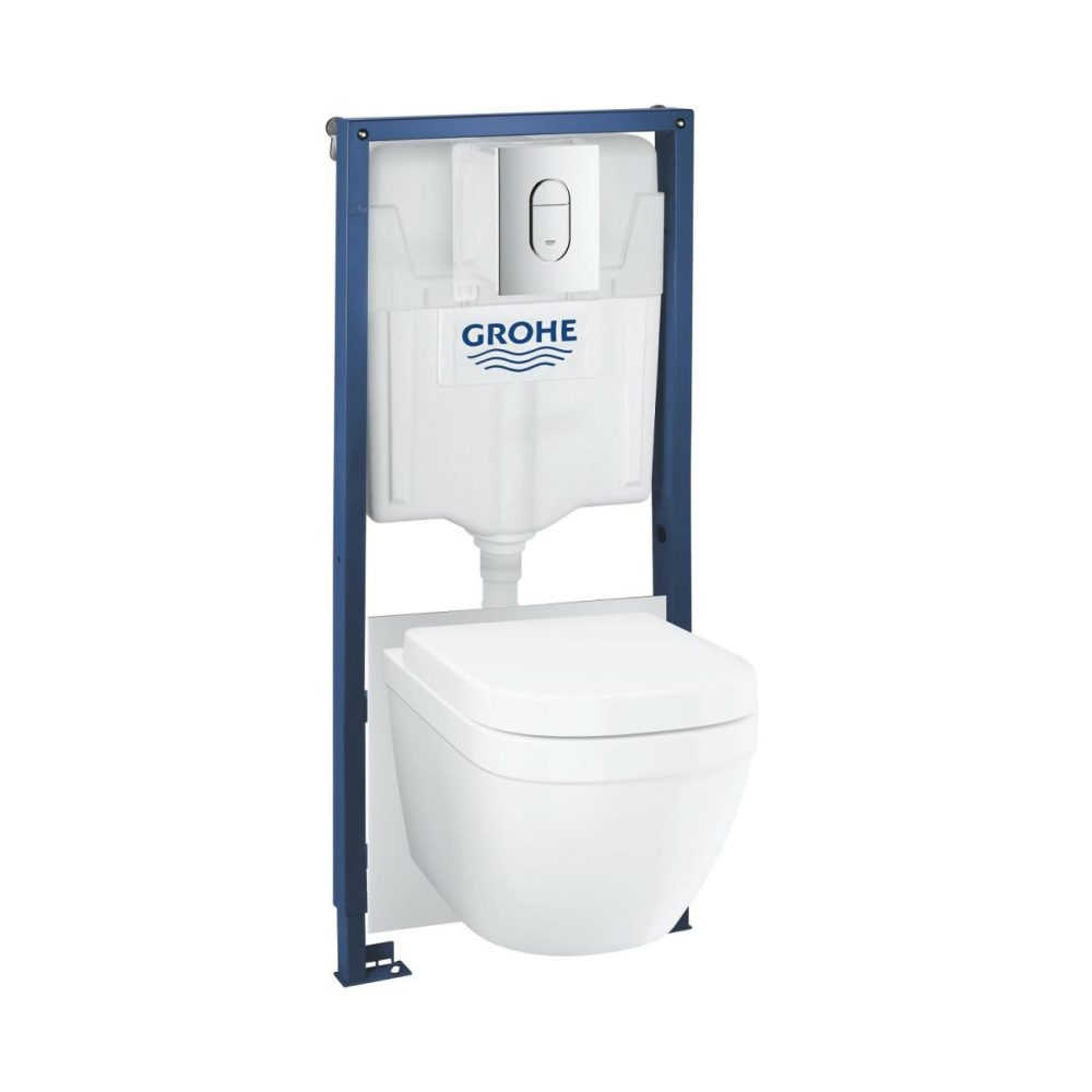 Wall Hung Rimless Toilet With Soft Close Seat Frame And Cistern – Solido Euro Bathroom