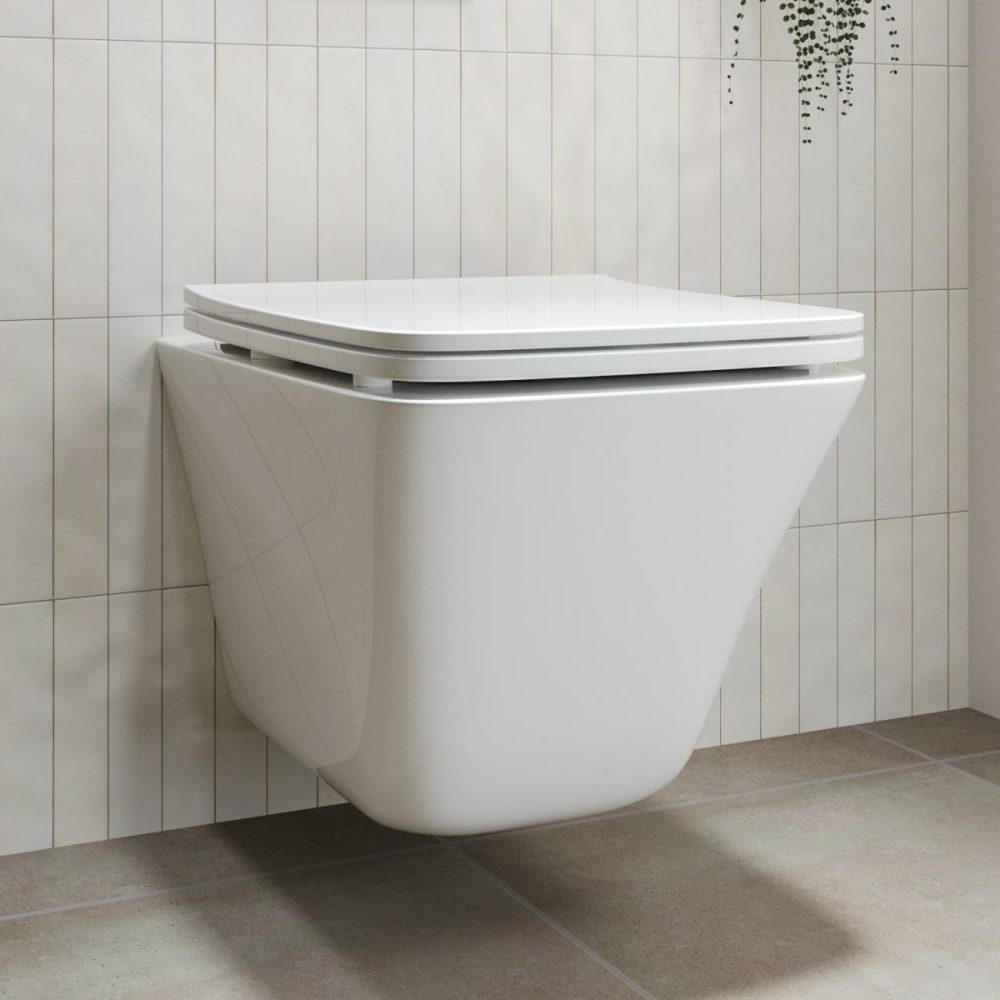 Wall Hung Toilet And Grey Gloss Basin Vanity Unit Cloakroom Suite – Ashford Bathroom