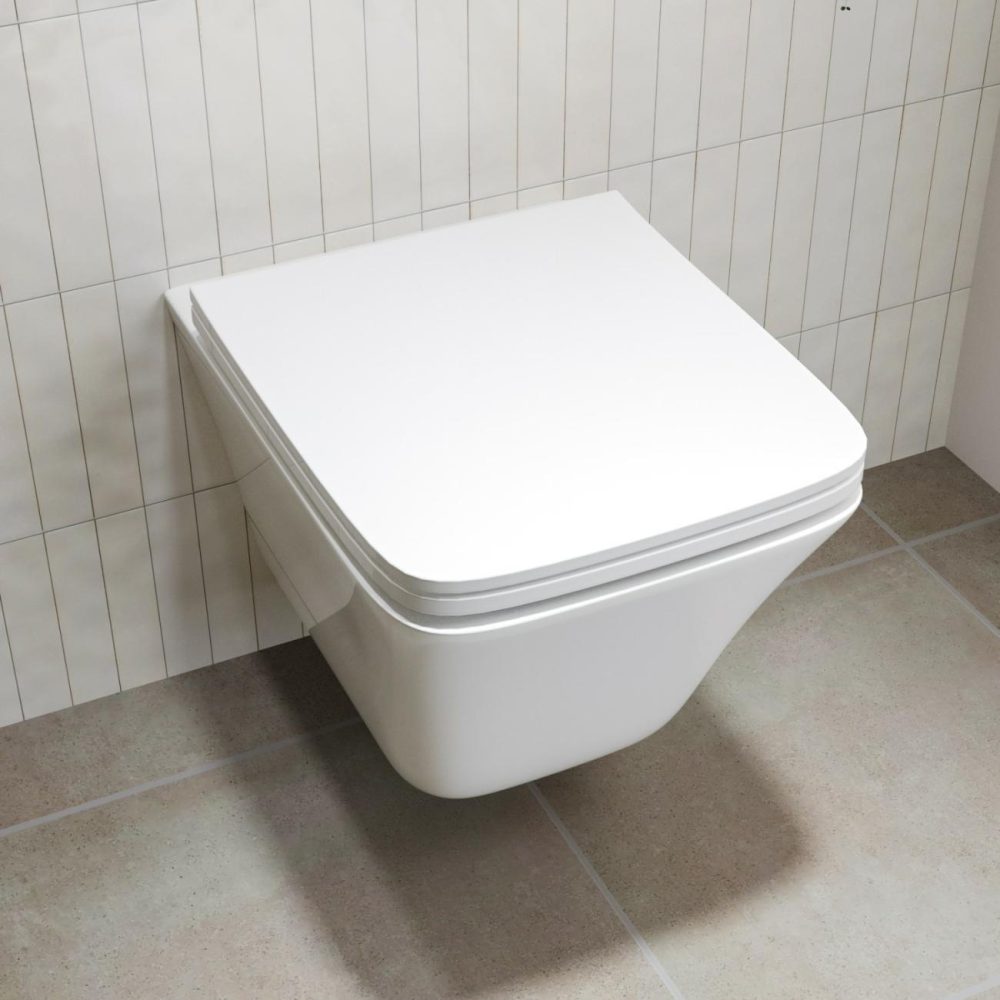 Wall Hung Toilet And Grey Gloss Basin Vanity Unit Cloakroom Suite – Ashford Bathroom